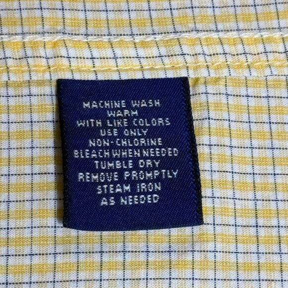 Arizona Jean Co. Mens Size L Yellow Checkered Button-Down Shirt Long Sleeve - Picture 7 of 7